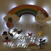 Zeynep Umay Modeli Unicorn ve Kraliçe Taçlı Kişiye Özel Led Işıklı İsimlik