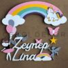Zeynep Umay Modeli Unicorn ve Kraliçe Taçlı Kişiye Özel Led Işıklı İsimlik