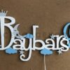 Bulut ve Uçan Balon Konseptli Kişiye Özel Led Işıklı Ahşap Bebek Odası İsimliği